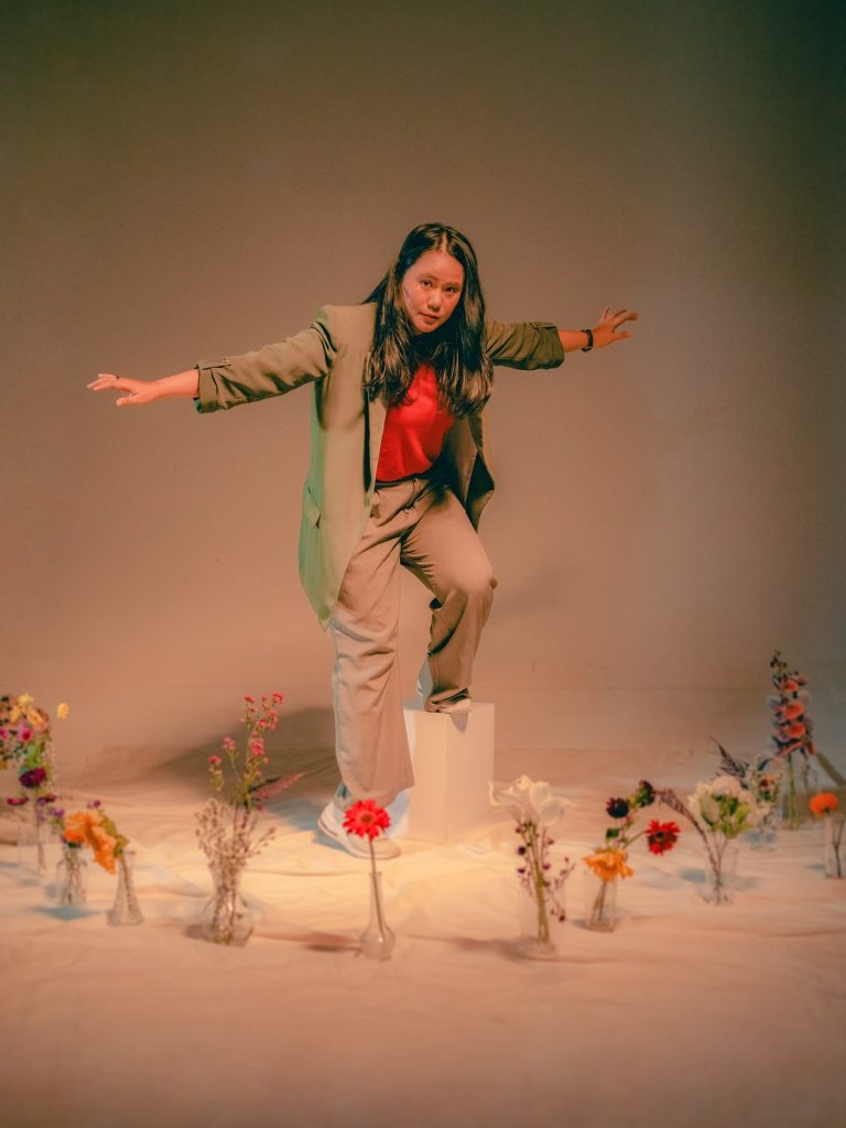 Studio concept with flowers, warm palette — Pre-wedding, Ajeng & Fauzi